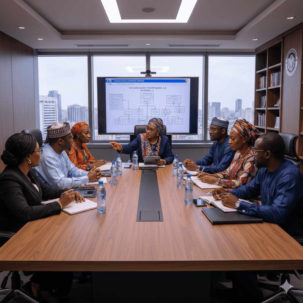 “Corporate leaders demonstrating governance, transparency, and ethical decision-making.”